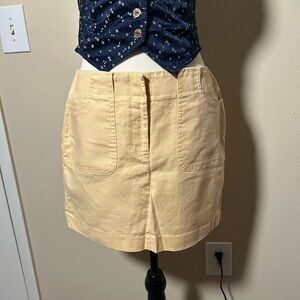 Express Butter Yellow Mini Skirt with Front Pockets
